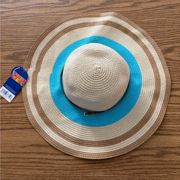 Striped Wide Brim Sun Hat by Banana Boat NWT - Picture 1 of 7